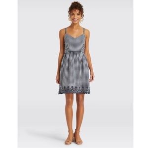 EUC Draper James Navy & White Gingham Dress, Size 4